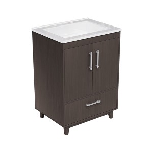 Hyleory 25" Modern Bathroom Vanity With Ceramic Basin, Undermount Sink Cabinet, Free Standing Storage Cabinet With Sink Combo Set - 1 of 4