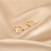 Splendid Gold Earrings for Women – Stylish White Gold Hoop Earrings with Exquisite Gold Huggies, Push-in Flat Back Stud Earrings - 3 of 4