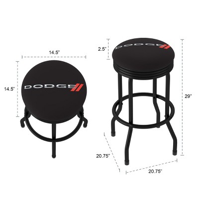 Luxurious Black Swivel 28.5'' Metal Barstool with Foam Padding