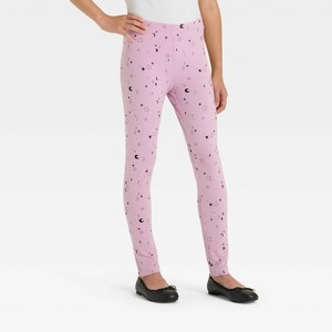 Girls' Halloween Leggings - Cat & Jack™ Purple - 1 of 3