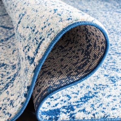 Metro-Mod Chic Blue Rectangular Easy-Care Synthetic Rug