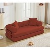 78.5" Corduroy 4-in-1 Folding Convertible Sleeper Sofa Bed, 3-Seater Modular Sofa with DIY Combination and 2 Pillows - 3 of 4