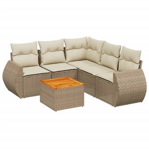 vidaXL Garden Sofa Set Beige PE rattan Large Modular Garden Sofa Set - 1 of 4