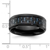 Black Bow Jewelry 8mm Black Plated Titanium Black/Blue Carbon Fiber Beveled Band - 4 of 4