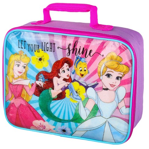 Disney Princess Let Your Light Shine Digital Holographic Lunch Box Bag Tote - Purple