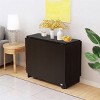 Warmounts Modern Drop Leaf Folding Rectangle Dining Table with Storage For 2 to 6 People - 4 of 4