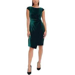 Vince Camuto Womens Velvet Ruched Bodycon Dress - 1 of 1