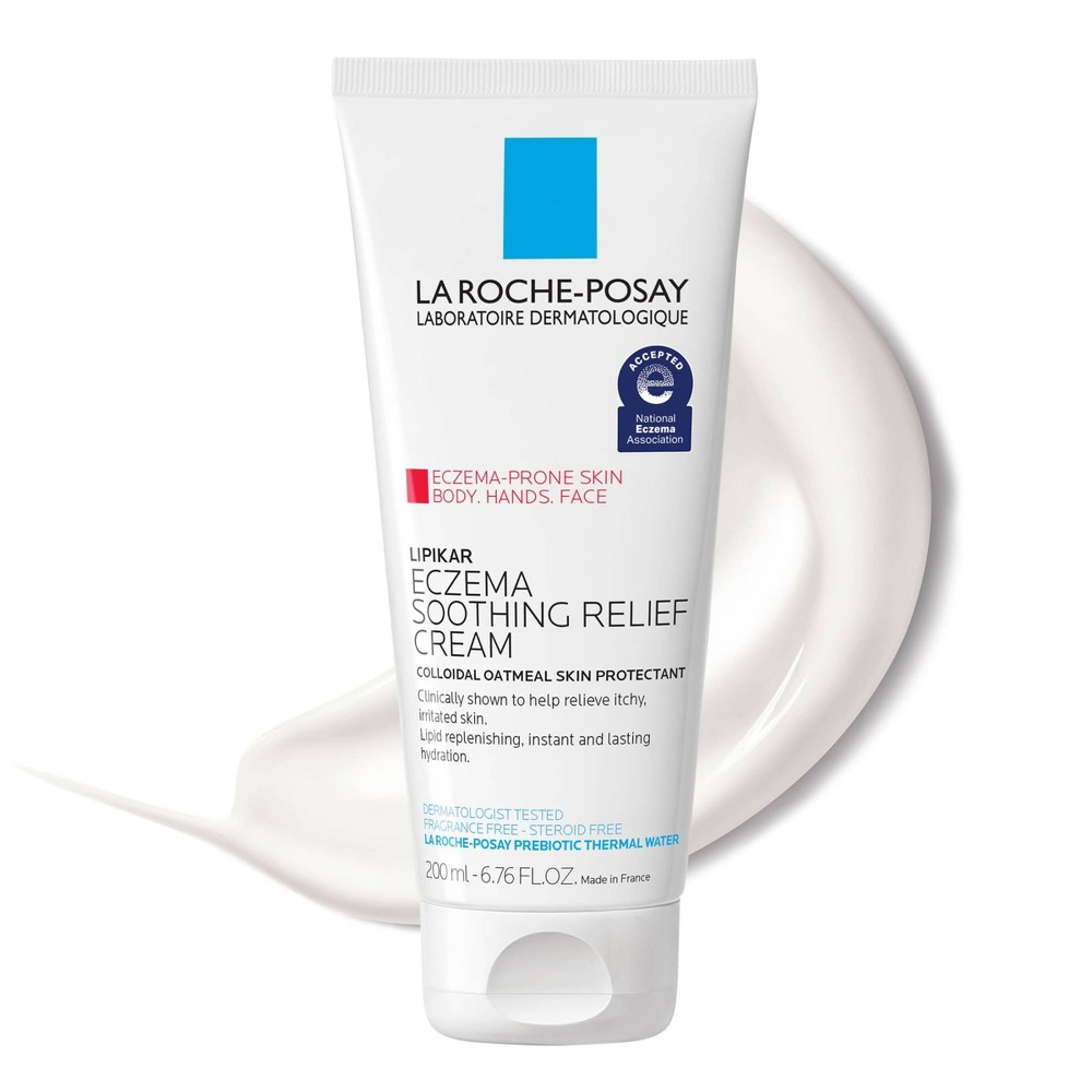 La Roche Posay Lipikar Eczema Soothing Relief Body & Face Cream Unscented - 6.76 fl oz: Moisturizing, Paraben-Free, Noncomedogenic, Tube
