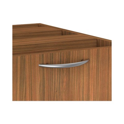 Modern Walnut Lockable 3-Drawer Legal Size Pedestal File Cabinet