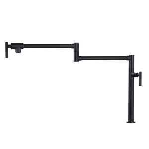WOWOW Solid Brass Deck Mount Pot Filler Faucet, Pot Filler with Stretchable Double Joint Swing Arm - 1 of 4