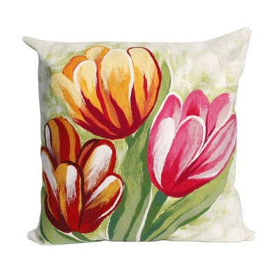 Red Warm Tulips Throw Pillow (20"x20") - Liora Manne