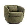 UPHA Upholstered Swivel Barrel Armchair with Storage Modern Living Room Side Chair for Bedroom/Office/Reading Spaces - Teddy Fabric - 2 of 4