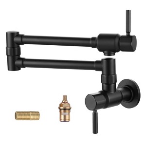 WOWOW Solid Brass Wall Mounted Pot Filler Faucet with Double Joint Swing Arms - 1 of 4