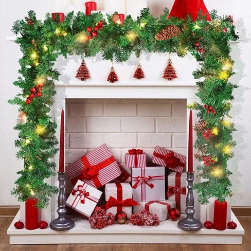 Target pre lit garland deals battery operated