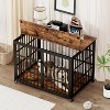 CAVINAS Fluted Dog House for Small and Medium Dogs,Dog Crate with Wrought Iron Frame Door,Dog Kennel for Indoor - 2 of 4