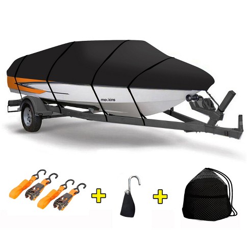 YimSting 1200D Waterproof Boat Cover - Fits 16' To 18.5' Ft Bass, V