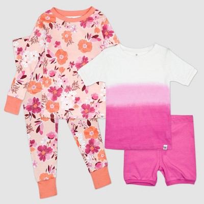 Honest Baby Toddler Girls' 4pc Dreamy Floral Organic Cotton Pajama Set - 2T