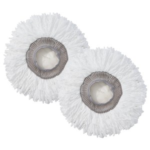 True & Tidy Round Mop Pad Replacement Set for Spray-360 Clean Everywhere Spray Mop Kit - 2pc - 1 of 4