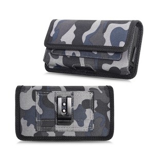 LUXMO Large Horizontal Universal Nylon Pouch w/ Dual Card Slots - Grey Camo - 1 of 4