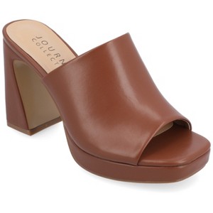 Journee Collection Womens Ezzlynn Structured Heel Slip On Platform Sandals - 1 of 4