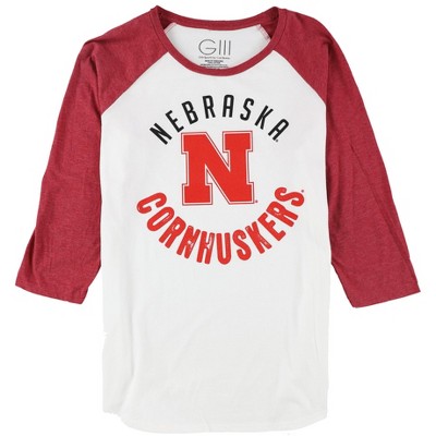 G-III Sports Womens Nebraska Cornhuskers Graphic T-Shirt, White, Small