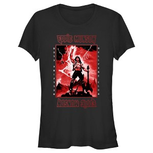 Juniors Womens Stranger Things Rockstar From Hellfire Club Eddie Munson T-Shirt - 1 of 4