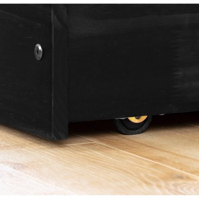 Matte Black Twin Bunk Bed with Pine Frame and Storage Drawers