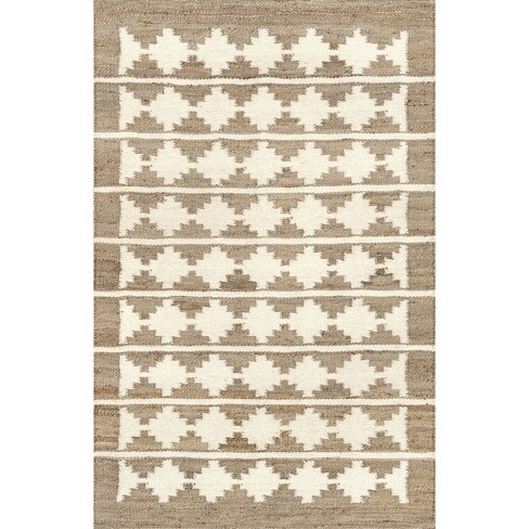 Nuloom Trish Transitional Banded Jute Blend Indoor Area Rug 8x10, Natural - image 1 of 4