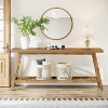HDZNVF 70.9 in Extra Long Farmhouse Console Table, Solid Wood Entryway Table with 2-Tier Open Storage - 2 of 4