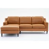 94.5" Modern Genuine Leather L-Shaped Sectional Sofa with Left Chaise Lounge - 2 of 4
