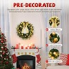 VINGLI 24 Inch Prelit Battery Operated Christmas Wreath, Small Christmas Wreath for Front Door, Window - 3 of 4