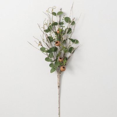 Sullivans Artificial Birch Eucalyptus Pod Stem 28" Green