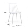 Farmhouse Spindle Back Dining Chairs, Leisure Chairs in Neutral Polypropylene Finish, White Side Chairs, Set of 2 -Christopher Knight Home - 4 of 4