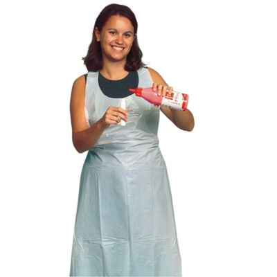 Baumgartens School Smart Full Length Plastic Disposable Apron, 28 X 48 in, Pack of 100
