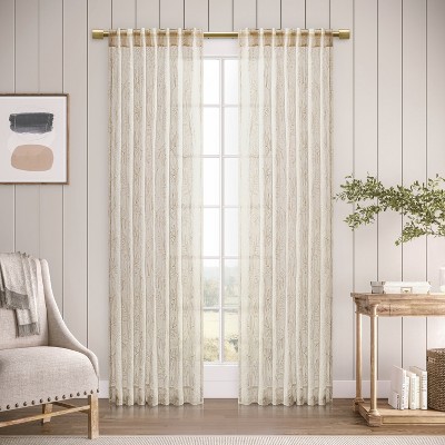 Ricardo Sheer Leaf Rod Pocket W/back Tabs Panel 52x96 Oatmeal : Target