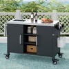 Lirago 55.5" Kitchen Islands Assembled Modern with Sink Kitchen Islands Assembled Medium with 4 Lockable Wheels, Storage Kitchen Islands Storage - 3 of 4
