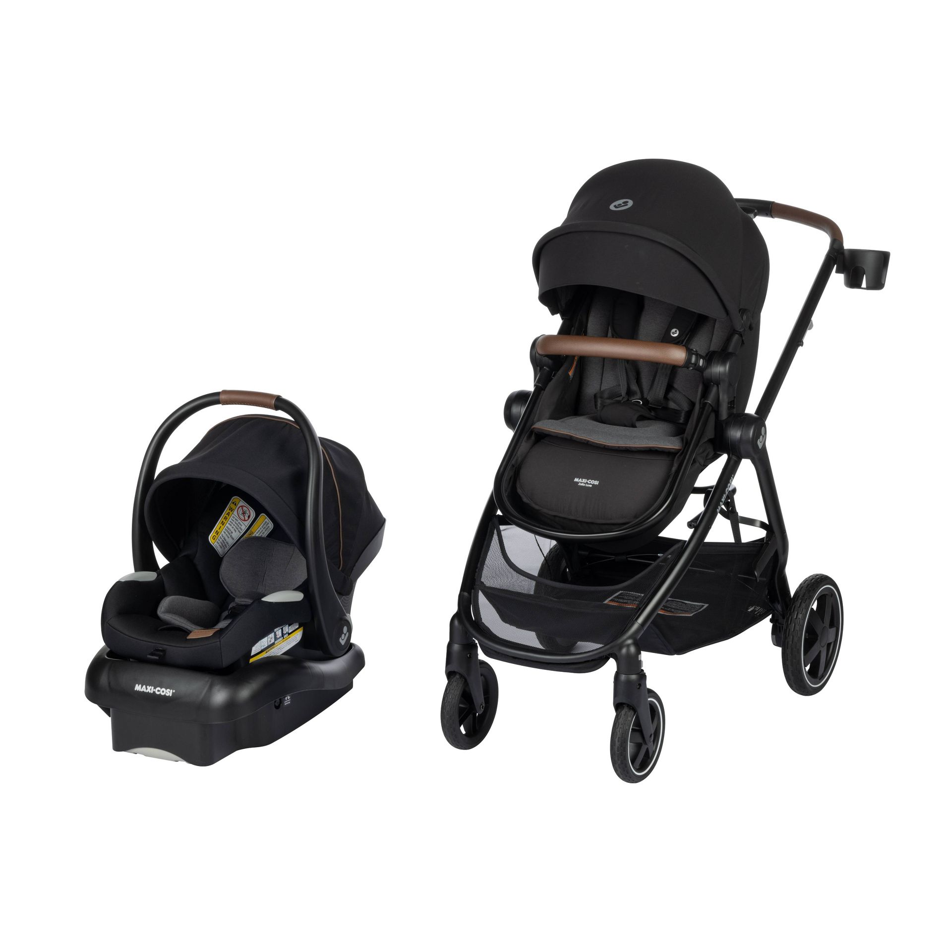 Maxi-Cosi Zelia 2 Luxe 5-in-1 Modular Travel System - New Hope Black: Infant Car Seat, Pram Mode, Bassinet, Canopy
