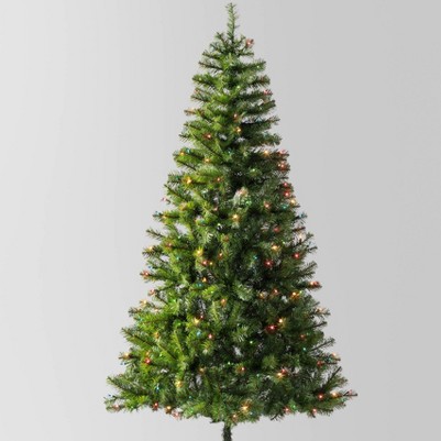 6.5' Pre-lit Alberta Spruce Artificial Christmas Tree Multicolor Lights - Wondershop™