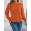 Cable Knit Sweater Women Oversized Crewneck Cute Fall Sweaters Casual Long Sleeve Chunky Pullover - 4 of 4