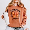 Simply Sage Market Coquette Orange Bow Pumpkin Season Lightweight Garment Dyed Sweatshirt - 2 of 4