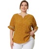 Agnes Orinda Women's Plus Size Boho Smocked Short Puff Sleeve Ruffled Cuff Spring Summer Polka Dots Blouses - 3 of 4