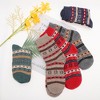 Unique Bargains Women's Retro Heart Pattern Winter Warm Socks Assorted Color 5 Pair - 2 of 4