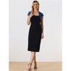 INSPIRE CHIC Women's Cap Sleeve Business Open Front Sheer Mesh Crop Bolero Shrug - 3 of 4