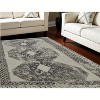 Gray and Ivory Abstract Power Loom Worn Faded Area Rug - 2 of 4