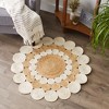 Design Imports Bohemian Round Natural Jute - White - 3 Ft Round - 3 of 4