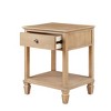 Sapphtopaz Night Stand with Drawer and Storage Space Farmhouse Side Table with Conical Solid Wood Legs, Nightstand for Bedroom, Living Room - 4 of 4