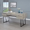 Sapphtopaz Rustic Standing Desk with 4 Front Drawers & Back Open Shelf Computer Desk with Black Metal Legs Writing Desk for Home Office, Bedroom - 3 of 4