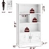Bookcase Storage with Doors ，Modern Bookshelf with LED Lights Farmhouse Bookcase，Large Display Racks Book Shelf for Home Office - 2 of 4