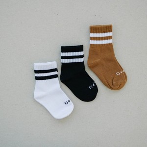 Kids Crew Socks 3 Pack - Olive + Scout - 1 of 4