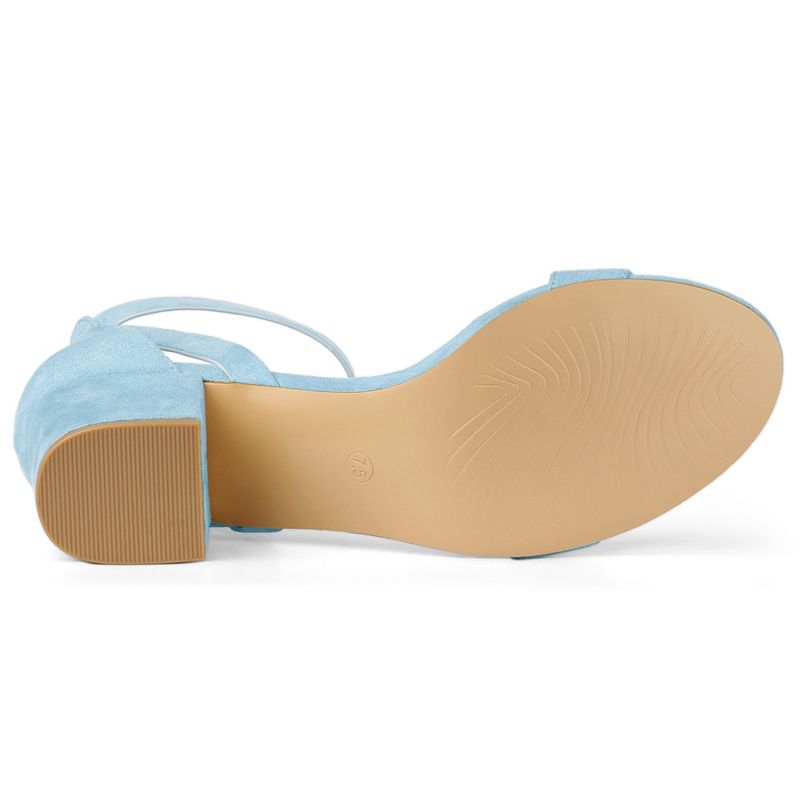 Allegra K Women's Open Toe Adjustable Ankle Strap Block Low Heel Sandals, 5 of 7